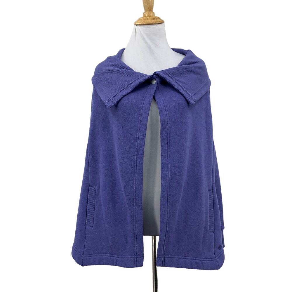 Zella Cape Cardigan Womens M Medium Drape Collar One Button Fleece Lined Cloak